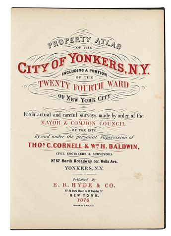 (NEW YORK CITY.) Hyde, E.B.; and Bien, Julius. Property Atlas of the City of Yonkers, N.Y.